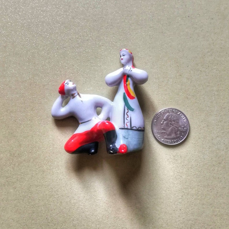 Soviet Porcelain Vintage decor figurine folk Dancers Vintage ceramic Collectible porcelain mini figurine Dancers art ceramics Soviet Union