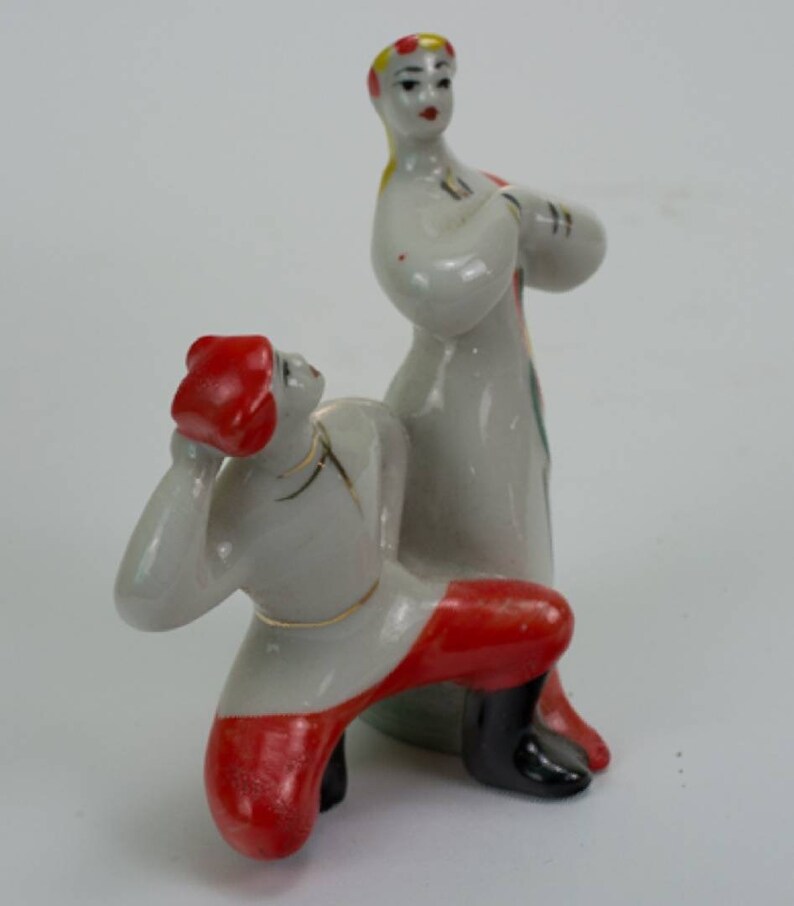 Soviet Porcelain Vintage decor figurine folk Dancers Vintage ceramic Collectible porcelain mini figurine Dancers art ceramics Soviet Union