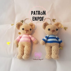Crochet or amigurumi pattern. Teddy bear. Pattern in pdf. Bear amigurumi. Pattern in Spanish. Crochet bear. Bear doll.