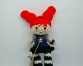 Gehaakte pop amigurumi. Rocker Gothic Pop. Pop meisjes. Speelgoed voor meisjes. Handgemaakte pop. Gehaakte pop. Decoratie.