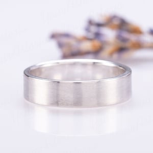 Simple classic 925 sterling silver 5mm wedding band in matte finish Comfort fit wedding band for him & her, Brushed wedding band for couples