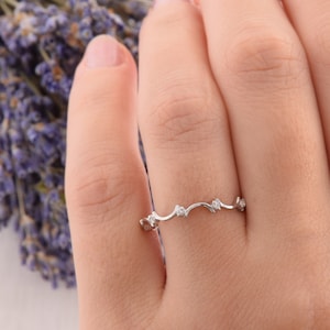 Art Deco Wedding Band, Womens Wedding Band, Minimalist Ring, Delicate Ring, Unique Wedding Band, Dainty Wedding Band