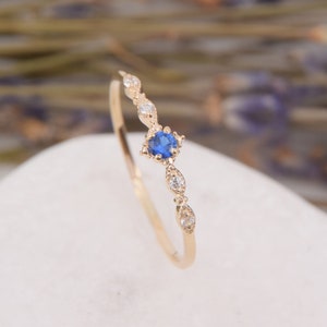 Small blue sapphire sale ring