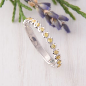 Citrine Ring, Eternity Ring, Eternity Wedding Band, Minimalist Wedding Band, Wedding Band Women, Citrine Jewelry