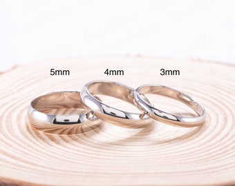 Simple classic plain wedding band for him her, Women 925 sterling silver dome comfort fit wedding band women & men, Couples wedding band