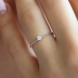 Small Minimalist Womens Silver Ring, Delicate Promise Ring, Simple Promise Ring for Her, Minimalist Silver Promise Ring, Small Promise Ring