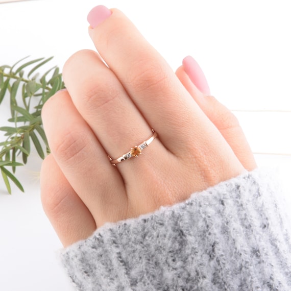 Dainty citrine ring deals