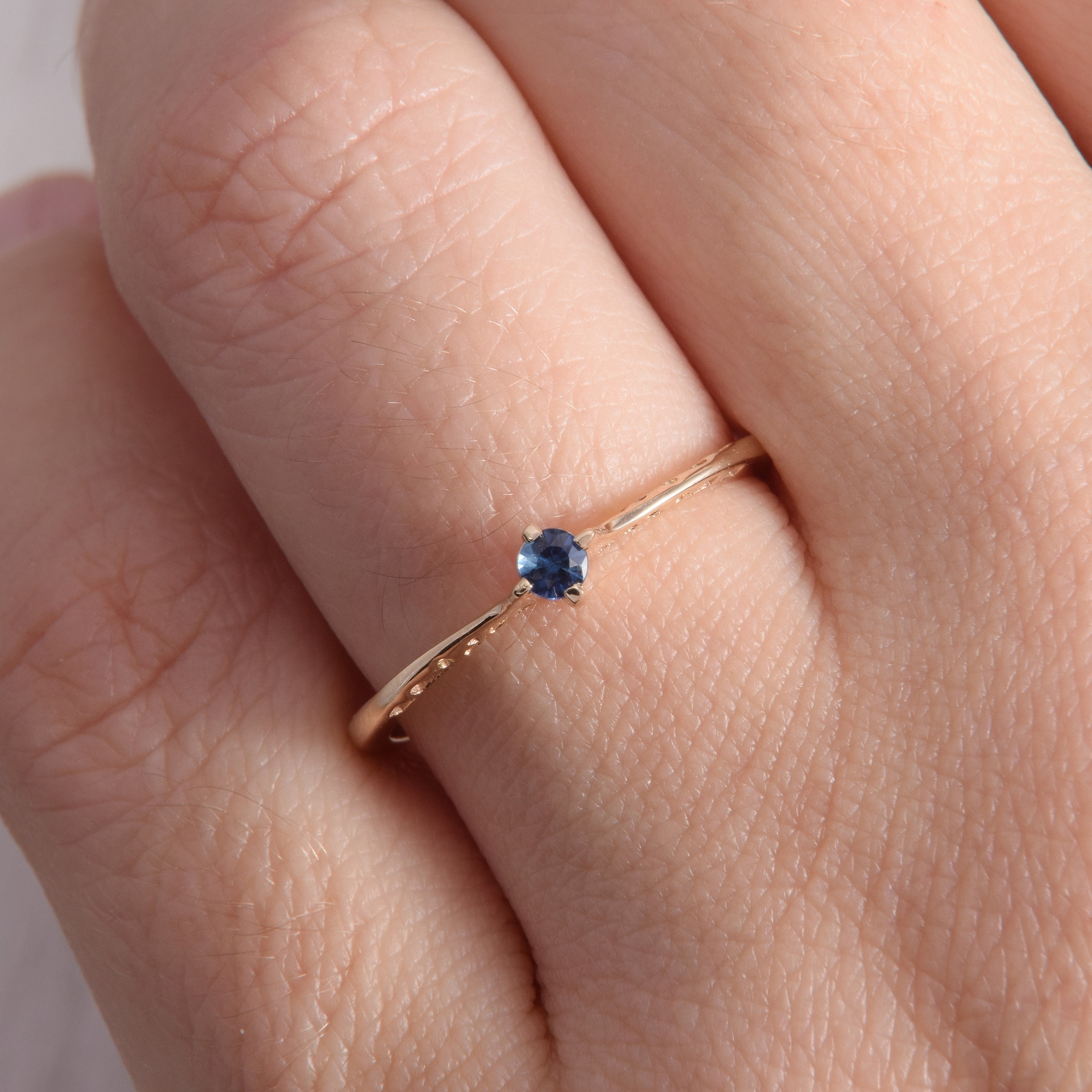 Womens dainty sapphire promise ring Small gold sapphire ring Etsy