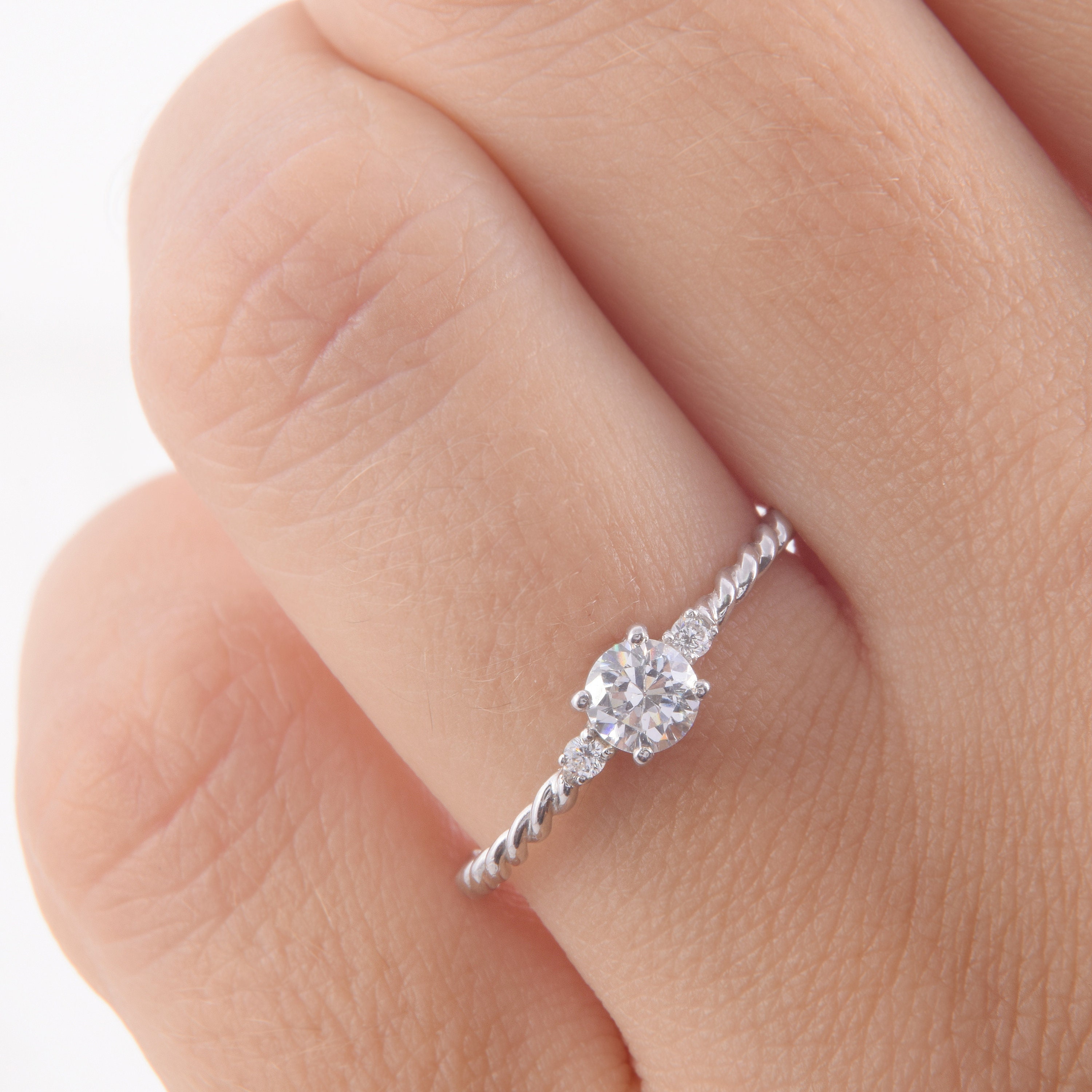 Anello In Argento Sterling 925 Con Zirconi Bianchi – Promessa D'amore, Regalo Nuovo, Misure 3-10 - Foto 7