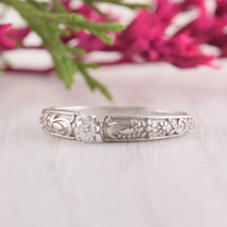 Unique Womens Promise Ring, Silver Promise Ring for Her, Antique Silver Ring, Art Deco Silver Ring, Filigree Ring, Victorian Silver Ring image 3