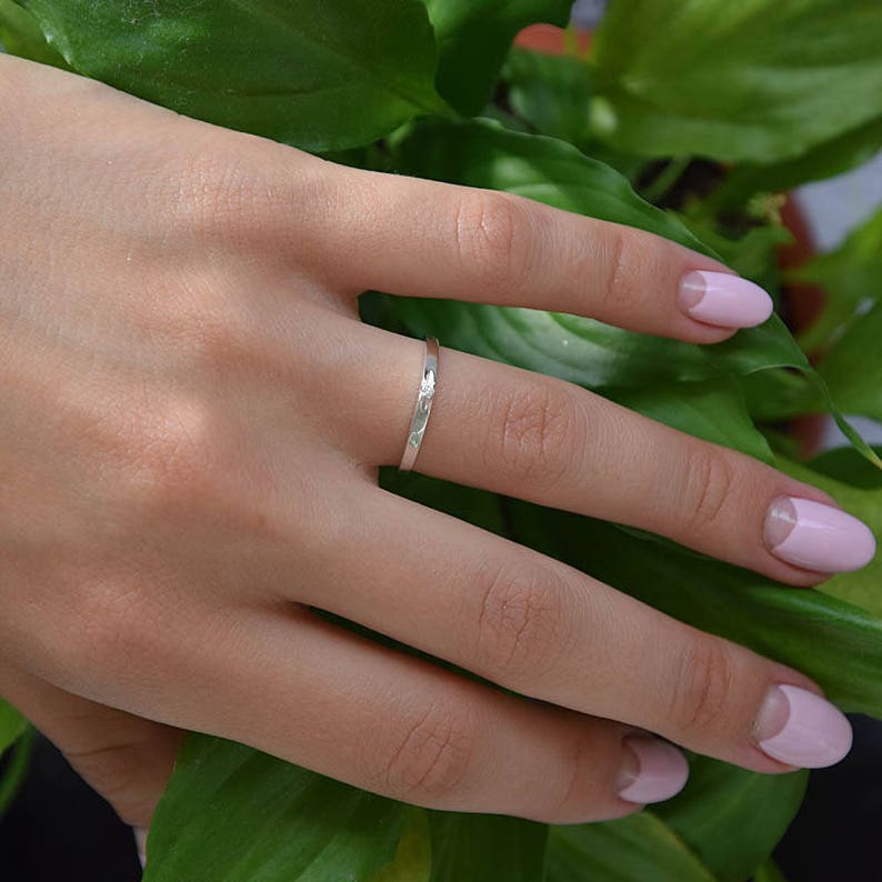 Minimalist ring Delicate ring Tiny ring silver Thin ring Promise ring silver Solitaire ring Dainty ring silver Small ring