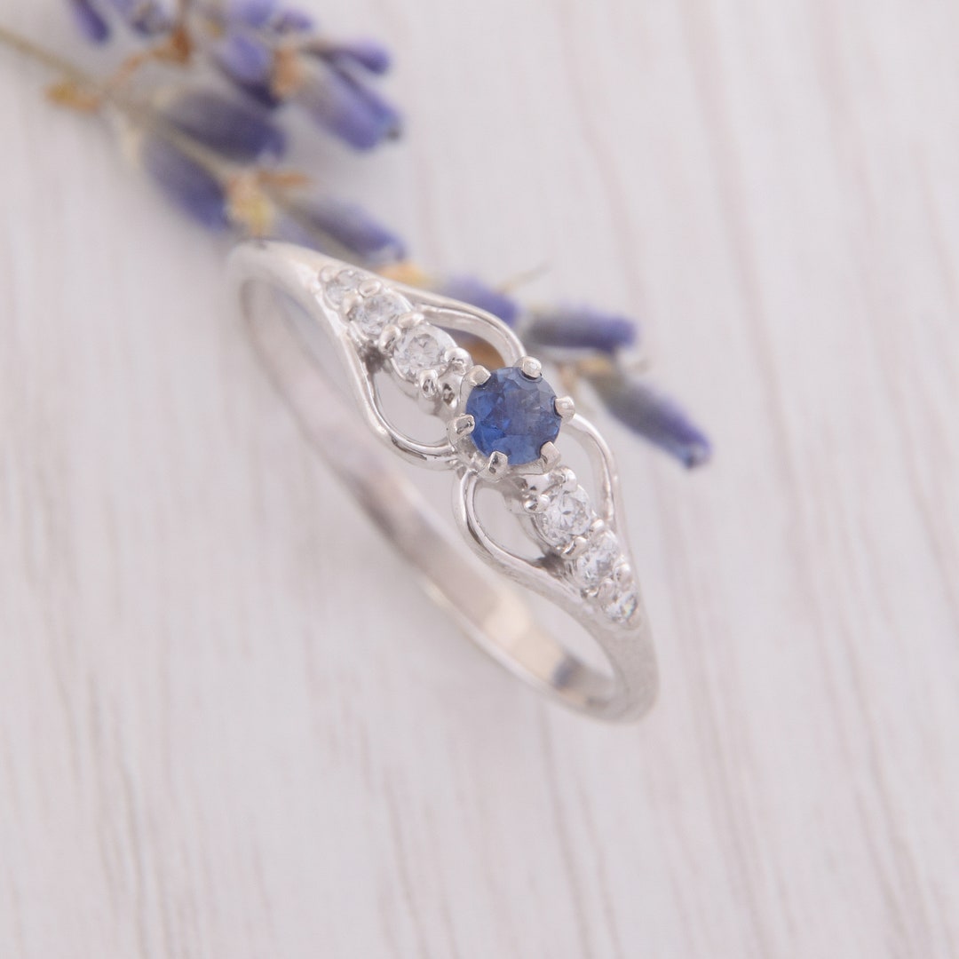 Womens Dainty Sapphire Ring Sapphire Promise Ring Unique - Etsy