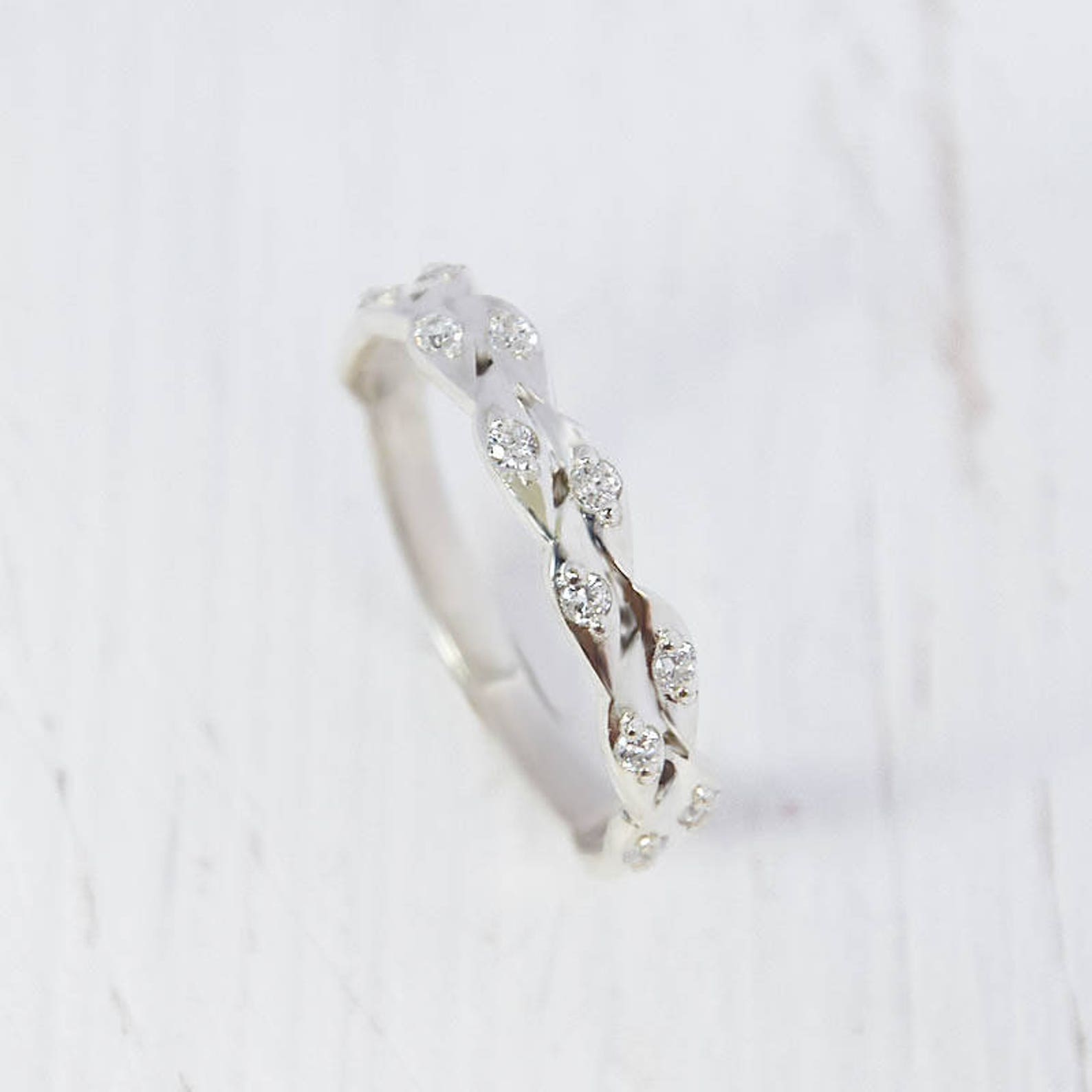 Unique Womens Silver Wedding Band Art Deco Wedding Band - Etsy