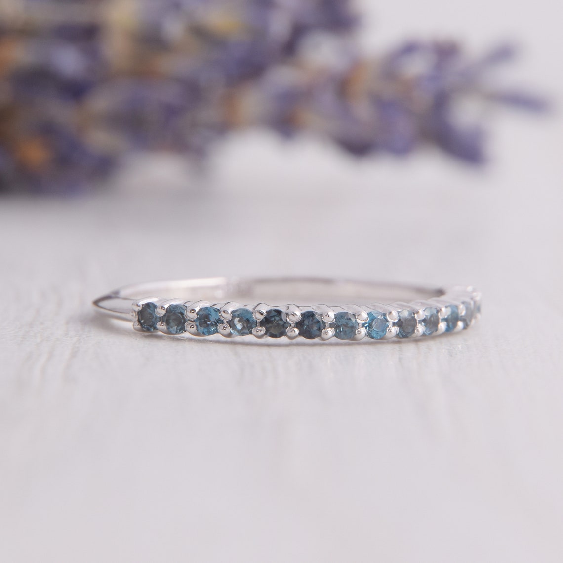 .925 Sterling Silver Half-Eternity Band Ring – 1.25ct – 4.5mm – 4 Color Options – Size 7 – Thailand