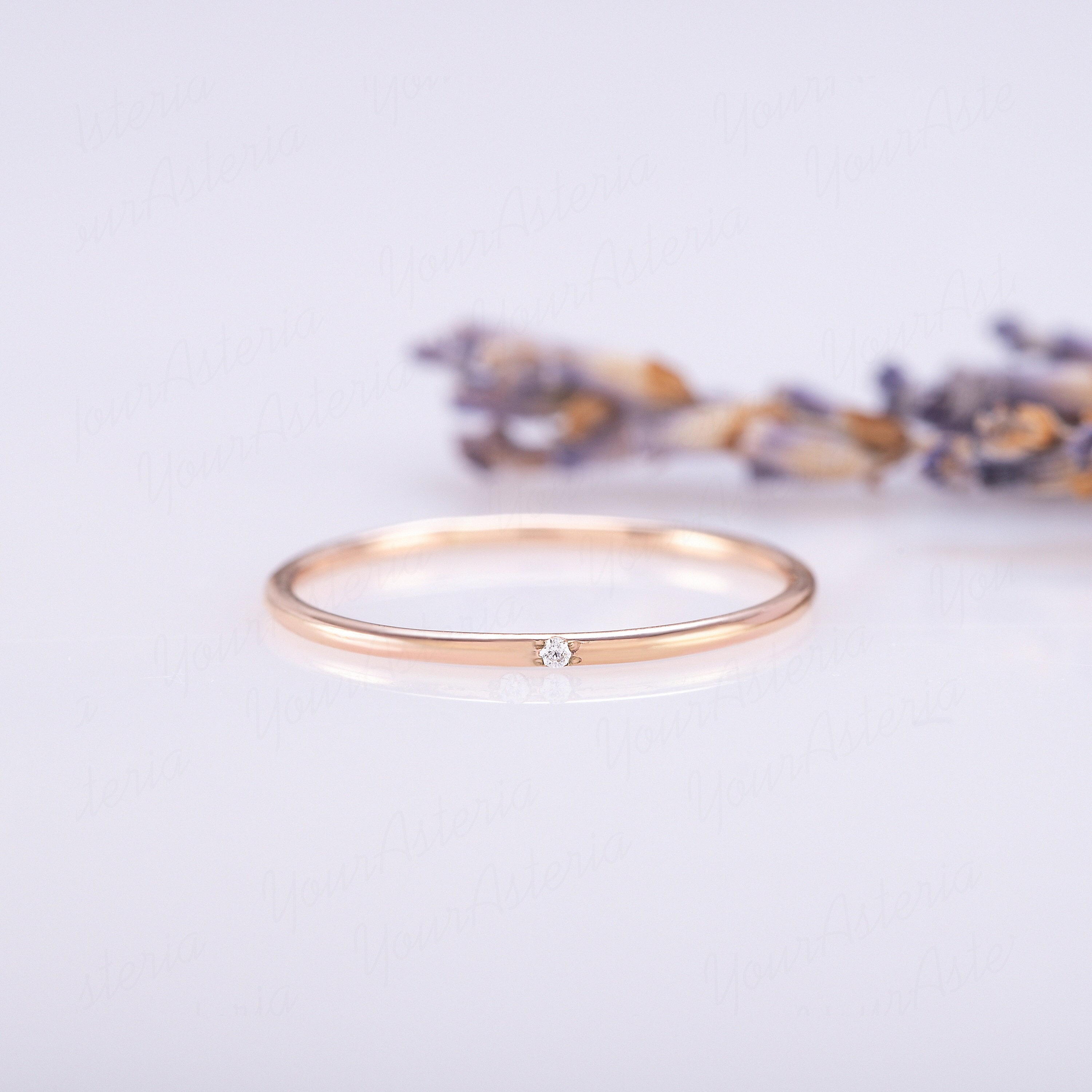 Stackable Wedding Rings Simple Gold Womens Simple Stacking Wedding Band, Small Thin Minimalist Wedding ...