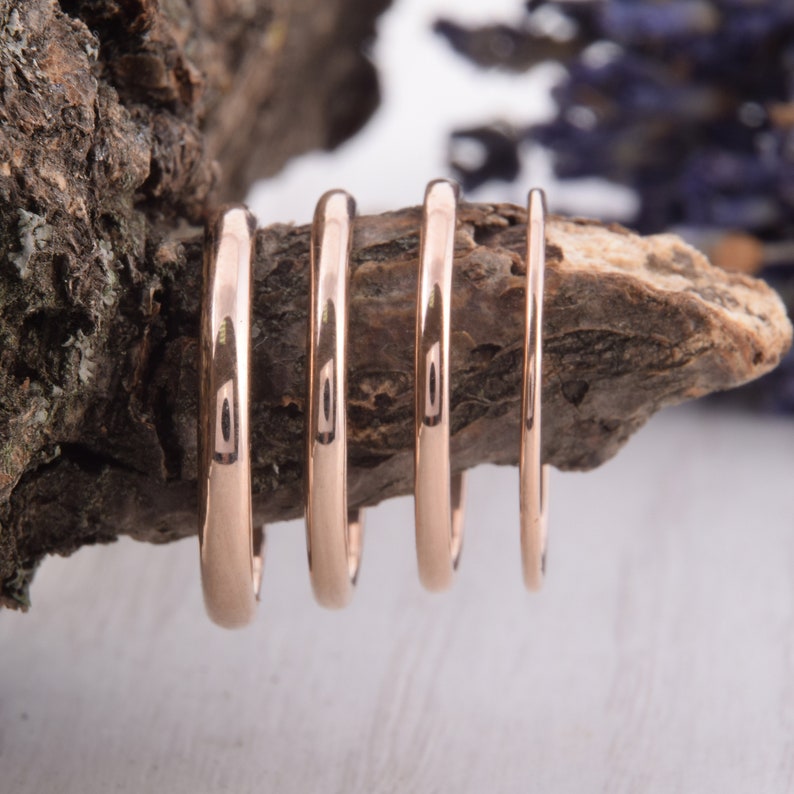 14k Solid Gold Womens Simple Wedding Band Dainty Plain Gold Etsy Canada