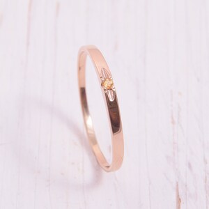 Womens Small Citrine Gold Ring, Minimalist Promise Ring, Dainty Promise Ring, Simple Womens Pormise Ring, Simple Gold Ring, Citrine Jewelry