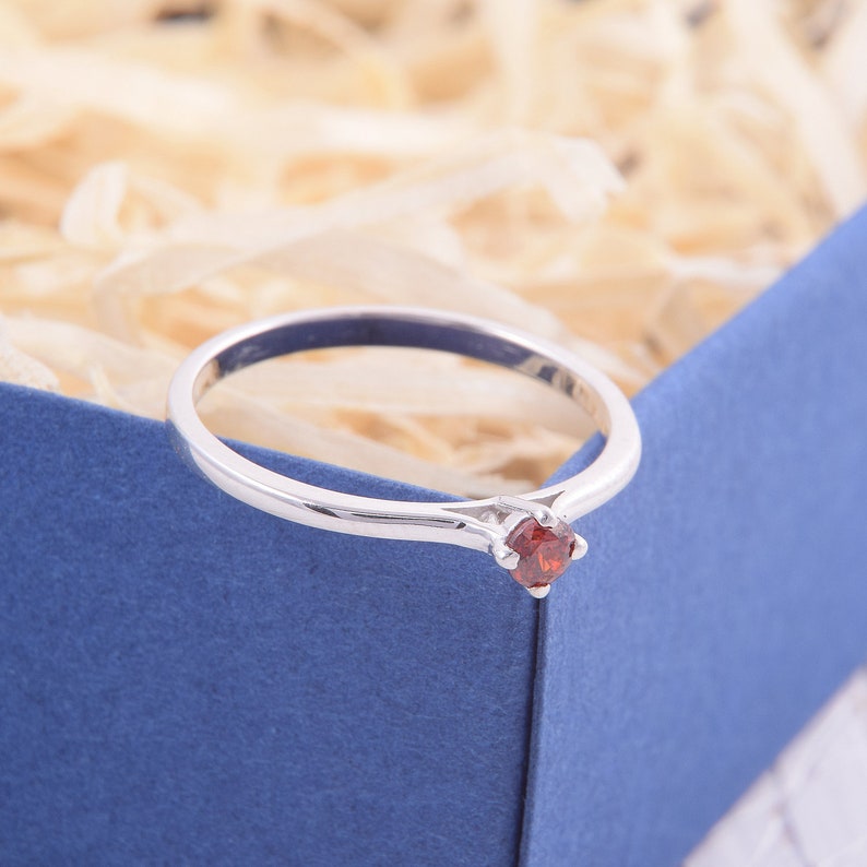 Promise ring for her Women garnet ring Promise ring women Garnet ring for her Red stone ring Solitaire ring Silver ring with garnet