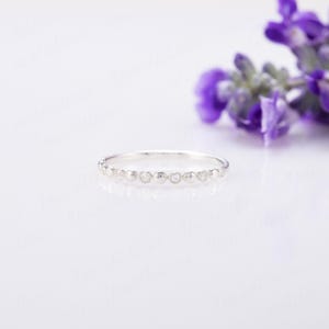 Small Diamond Rings Silver Thin Minimalist Sterling Silver Diamond Cz Women Wedding Ring, Dainty ...