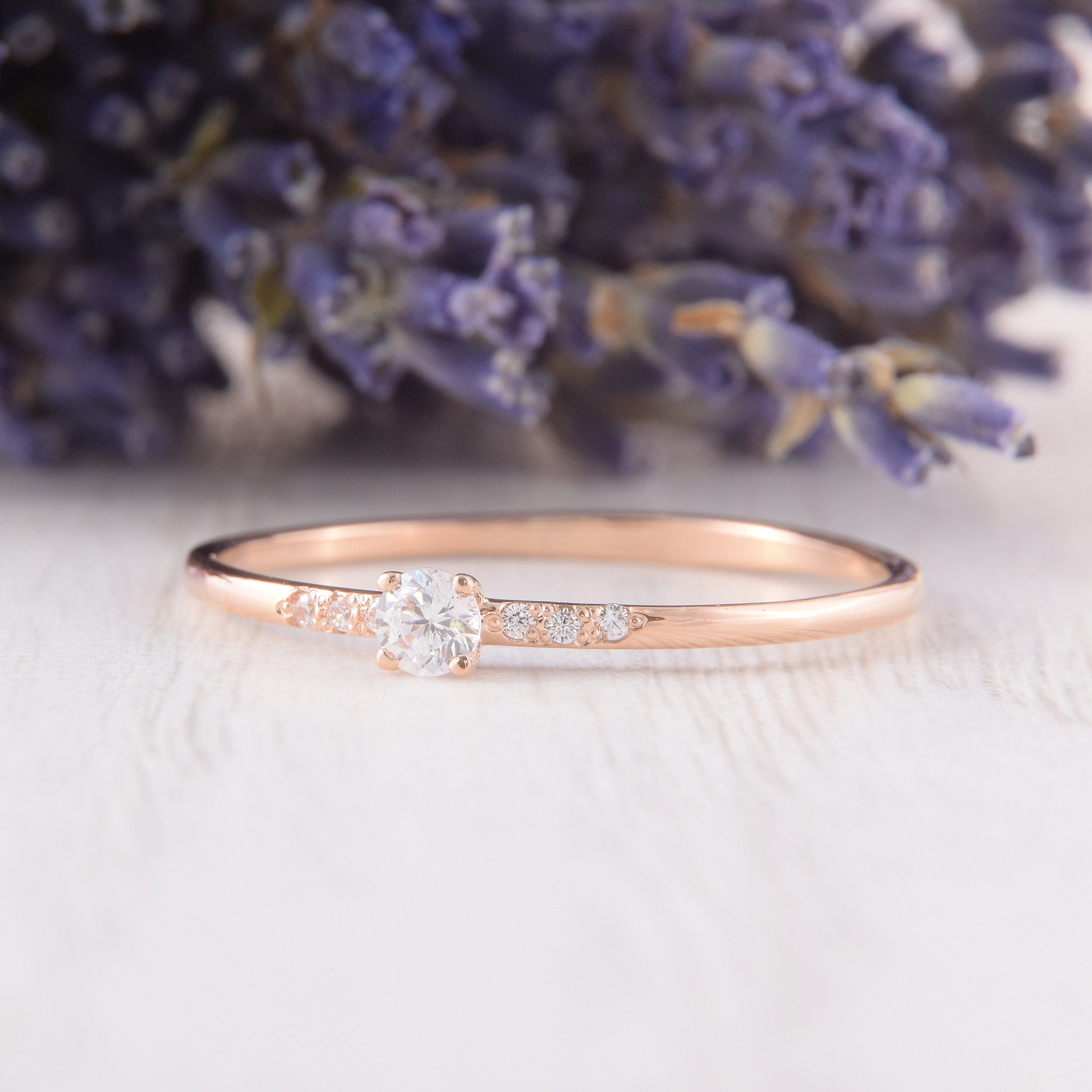 Dainty Promise Ring for Her Minimalist Promise Ring Womens Etsy UK