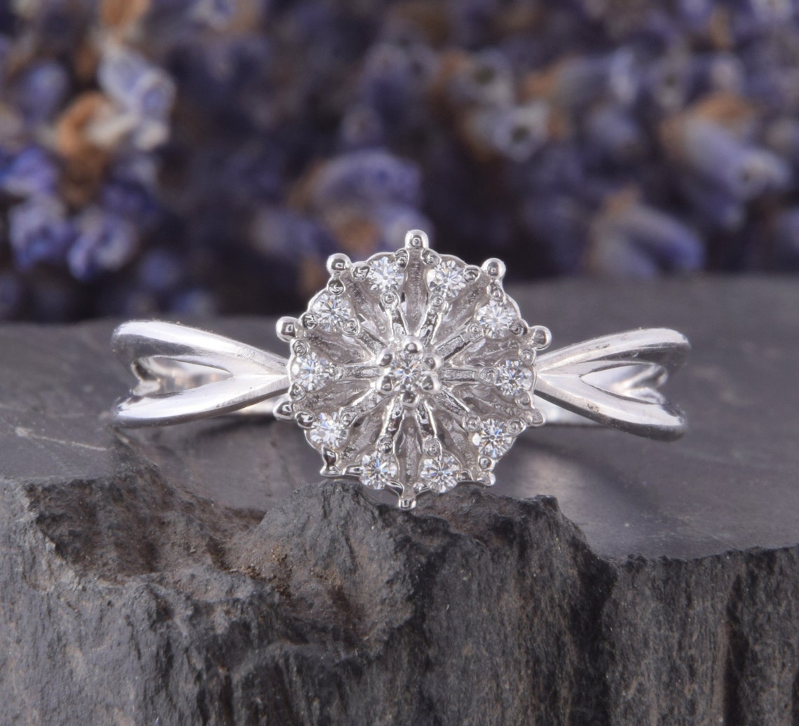 Unique Womens Flower Ring SIlver Flower Ring Art Nouveau Etsy