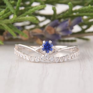 Antiker Verlobungsring, Art-Deco-Verlobungsring, Saphirring Silber, Saphirring für die Verlobung, Benutzerdefinierte Steinring, personalisierter Ring
