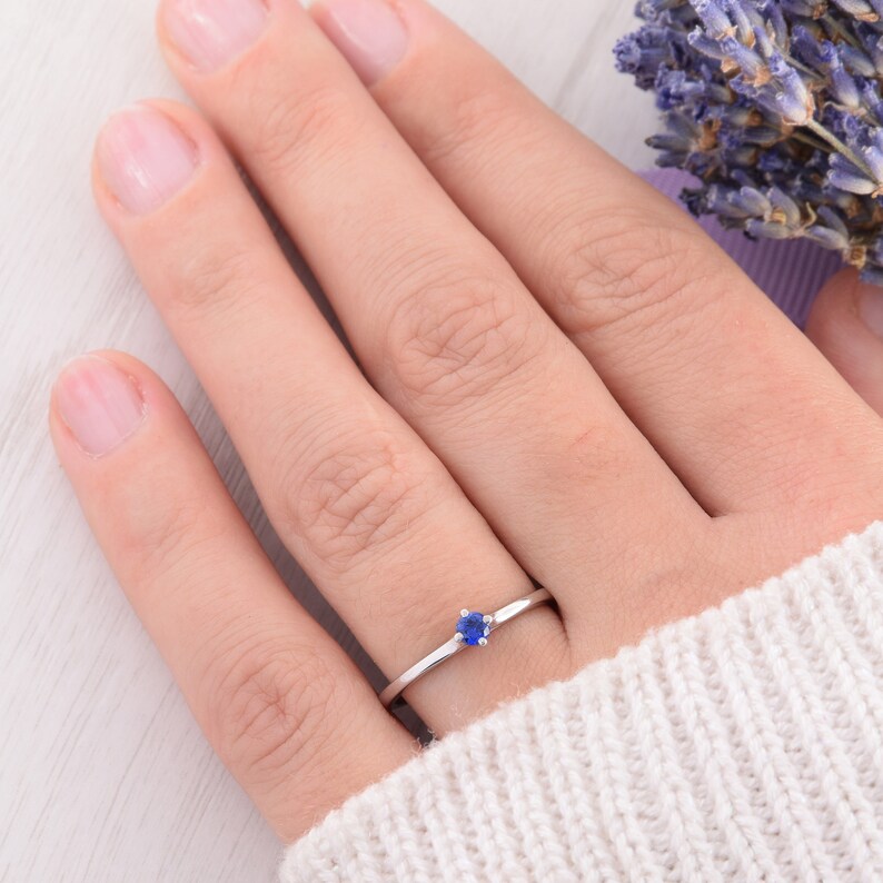 Sapphire Ring Minimalist Ring Promise Ring Elegant Ring Etsy