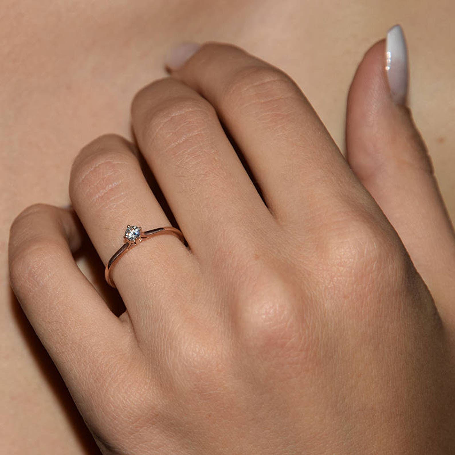 Dainty Womens Promise Ring Simple Promise Ring for Her Gold Etsy