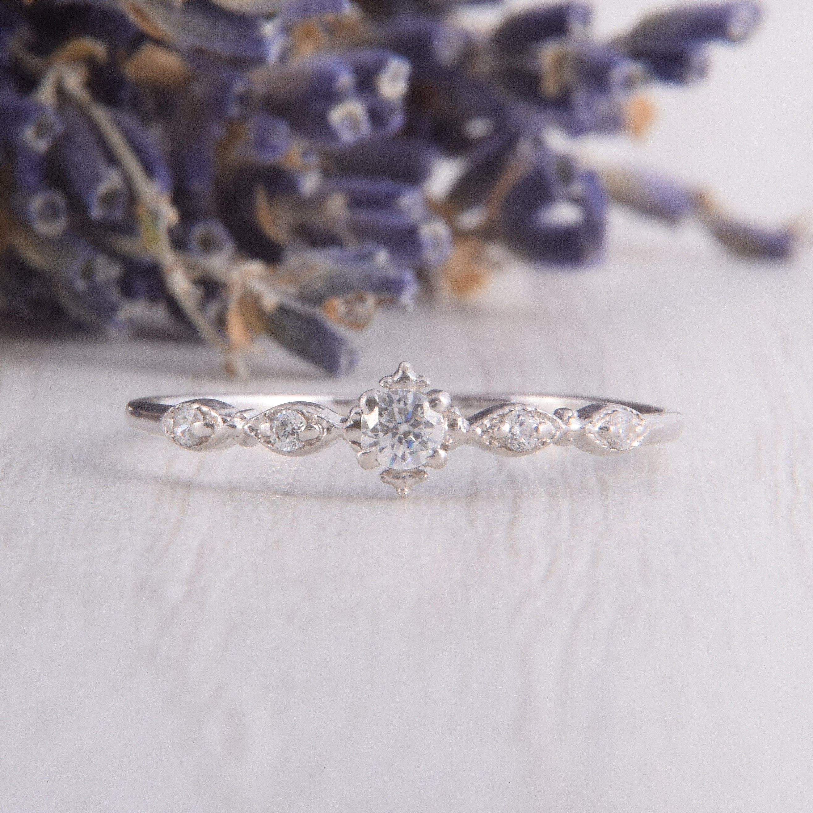 Silvershake Petite Genuine White Topaz 925 Sterling Silver Promise