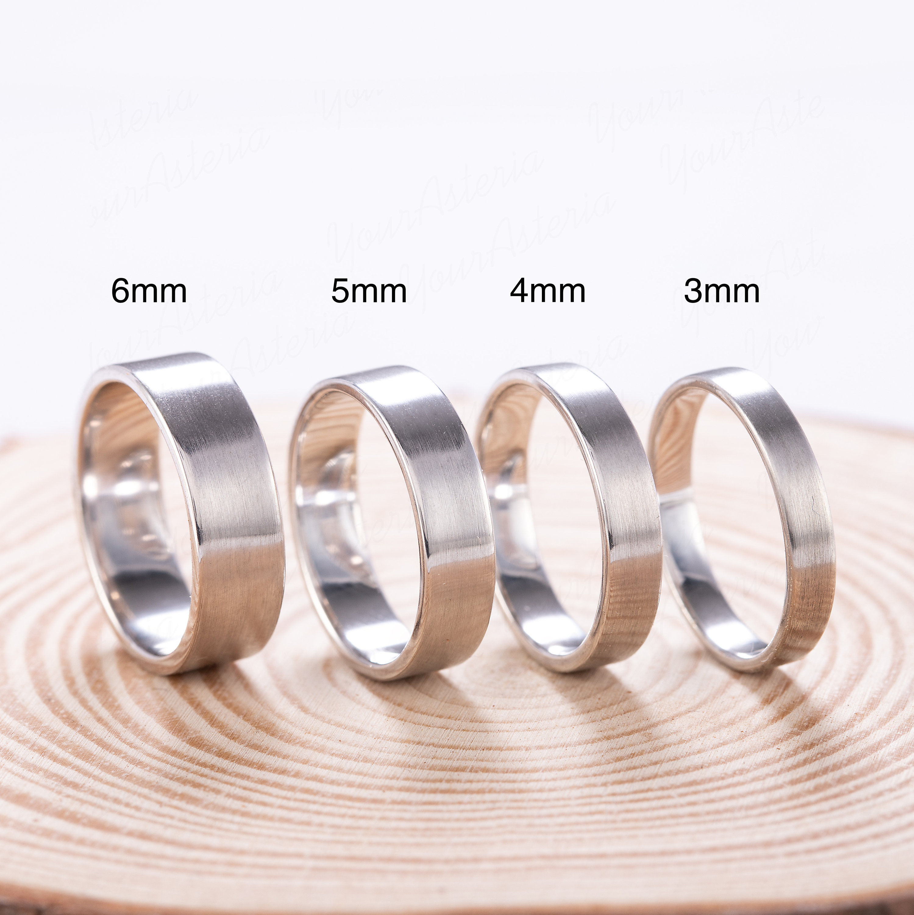 Brushed Comfort Fit 925 Sterling Silver Wedding Band, Matching His