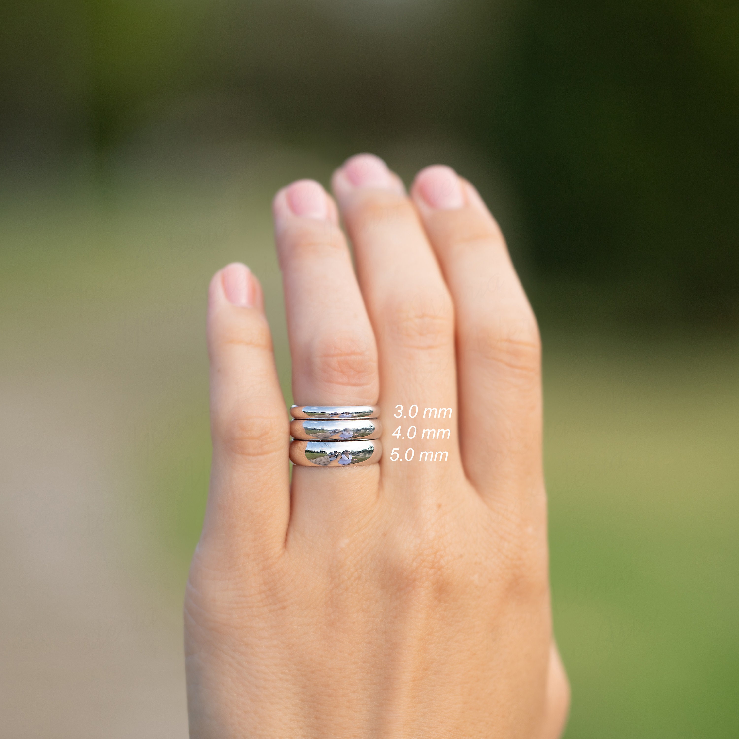 HOT 2mm Plain White Gold Band Wedding Band 14k White Gold