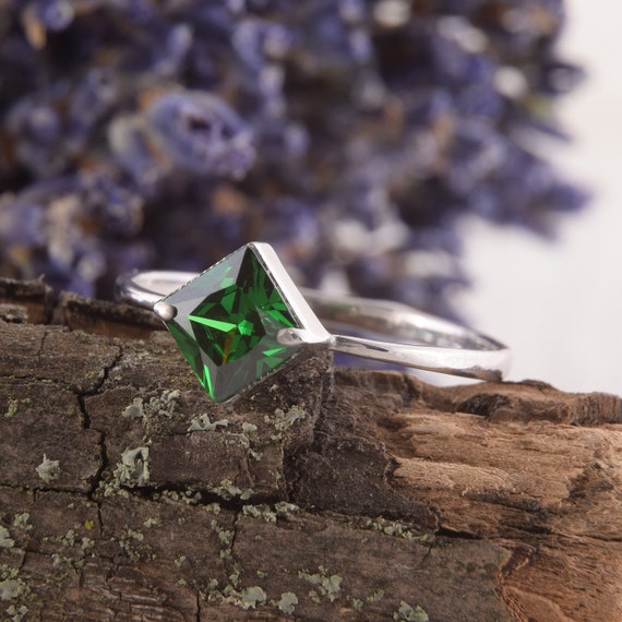 Dainty princess birthstone ring sale