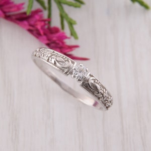 Unique Womens Promise Ring, Silver Promise Ring for Her, Antique Silver Ring, Art Deco Silver Ring, Filigree Ring, Victorian Silver Ring image 8