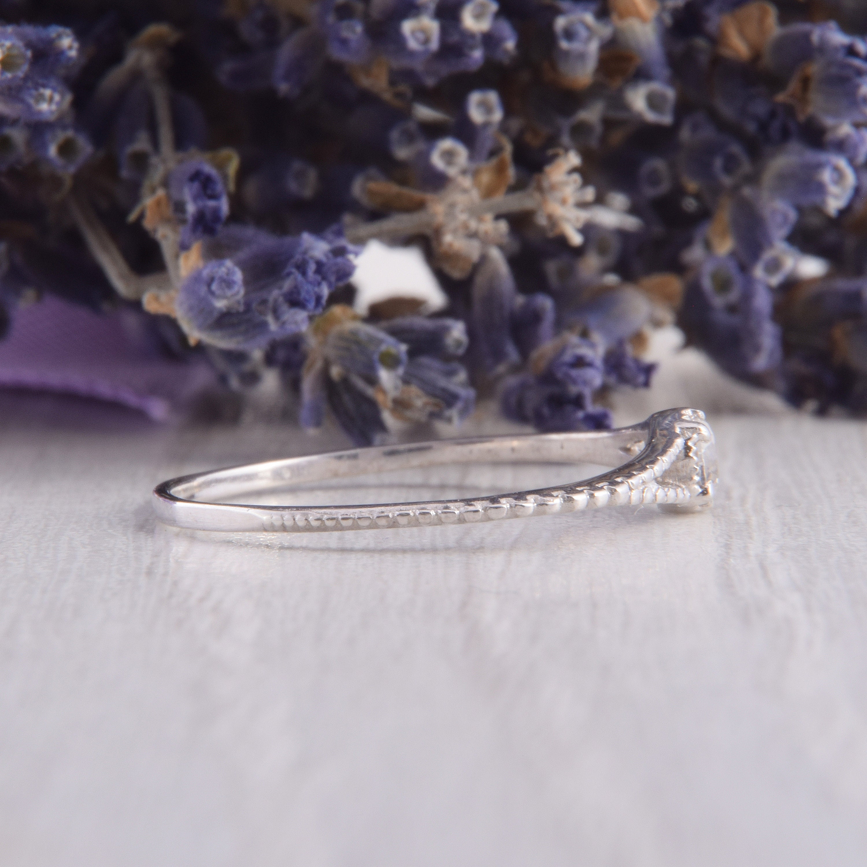 Minimalist Sterling Silver Promise Ring for Her Delicate | Etsy