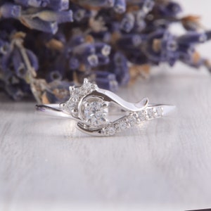 Feiner Silberring für Frauen, schlichter Versprechensring für sie, zarter Silberring, kleiner Damenring, eleganter Ring