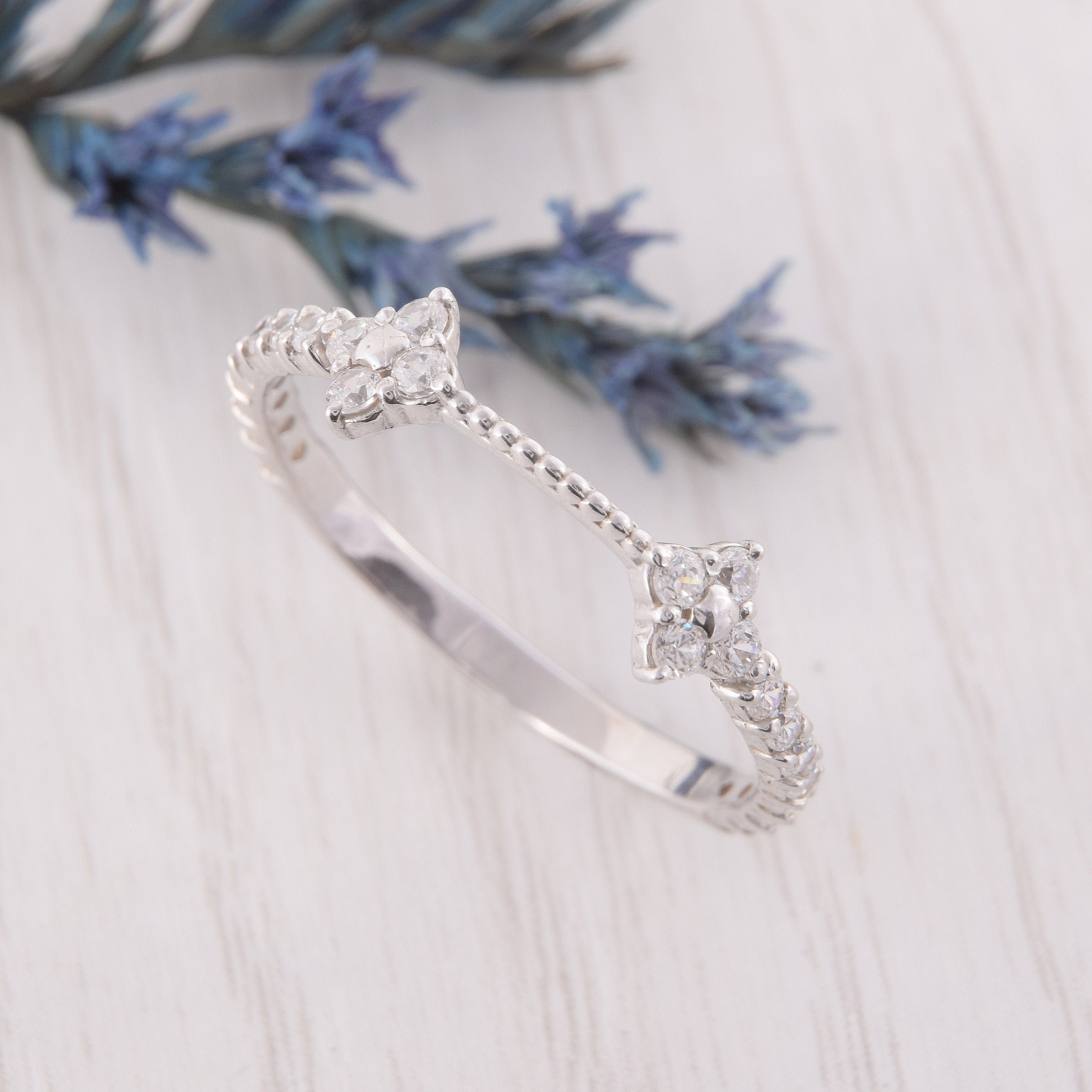 Dainty Silver Wedding Band Minimalist Wedding Band Womens Etsy