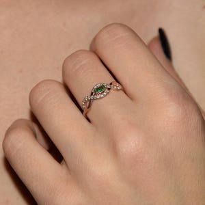 Engagement ring, Emerald ring, Marquise ring, Art deco ring, Victorian ring, Unique ring, Emerald engagement ring, Emerald jewelry gold