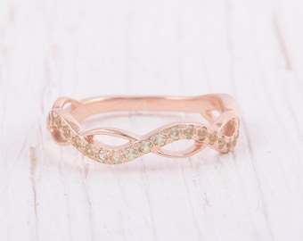 Eternity wedding ring, Eternity ring gold, Eternity band, Peridot ring gold, Wedding band women, Wedding ring women, Infinity ring