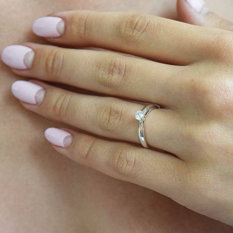Womens Simple Promise Ring Dainty Promise Ring Silver Etsy