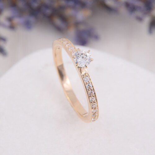 Dainty & Simple 14k Yellow Gold Alexandrite Promise Ring for - Etsy