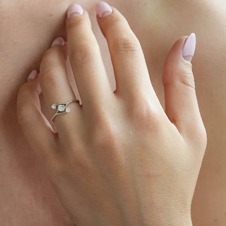 Silver Dainty Promise Ring for Her Womens Promise Ring Art Etsy