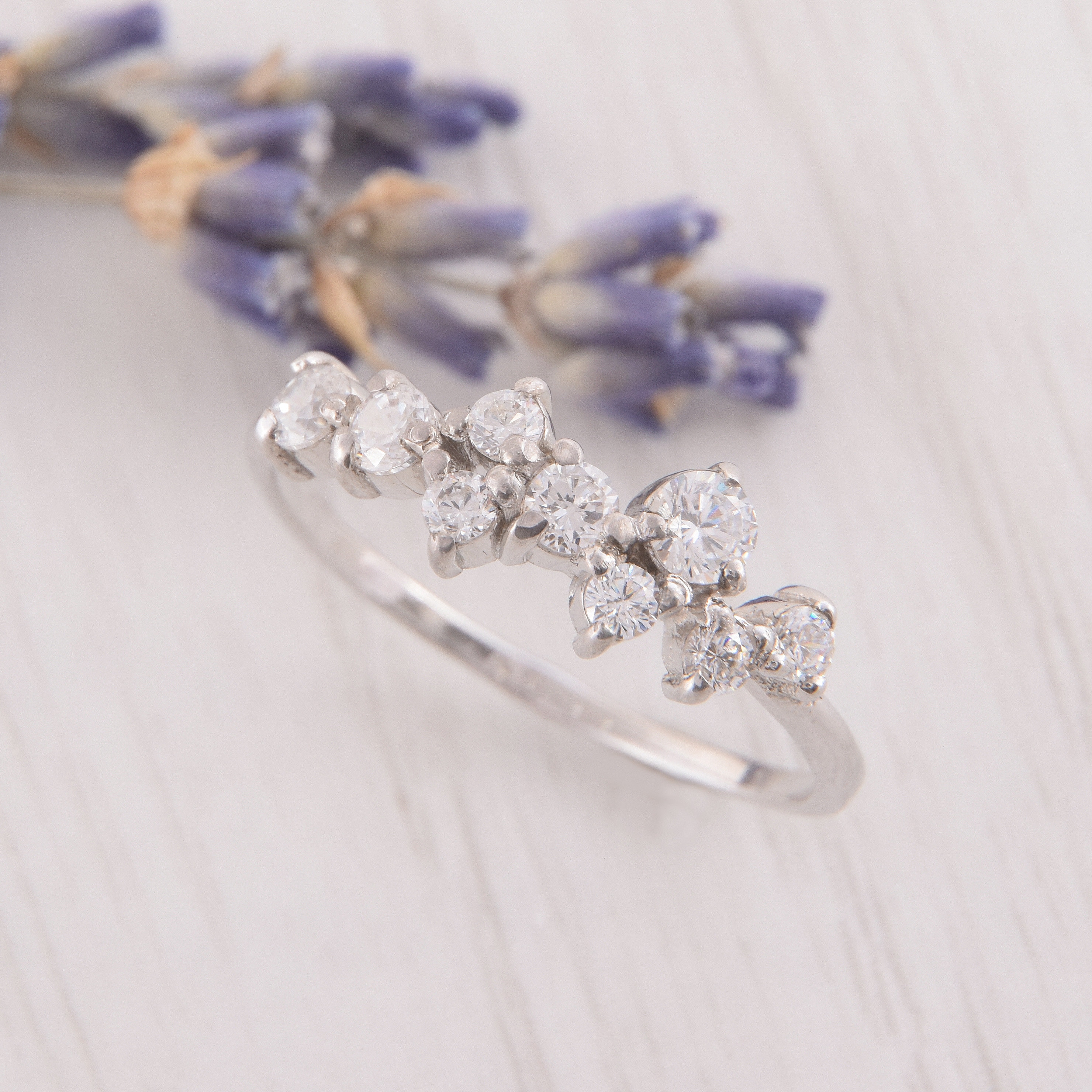 Promise Ring for Her Womens Silver Cluster Ring Dainty Etsy