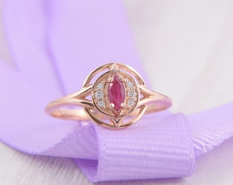 Ruby ring, Art deco ring, Gemstone ring, Victorian ring, Promise ring, Antique ring, Anniversary ring, Custom stone ring, July birthstone