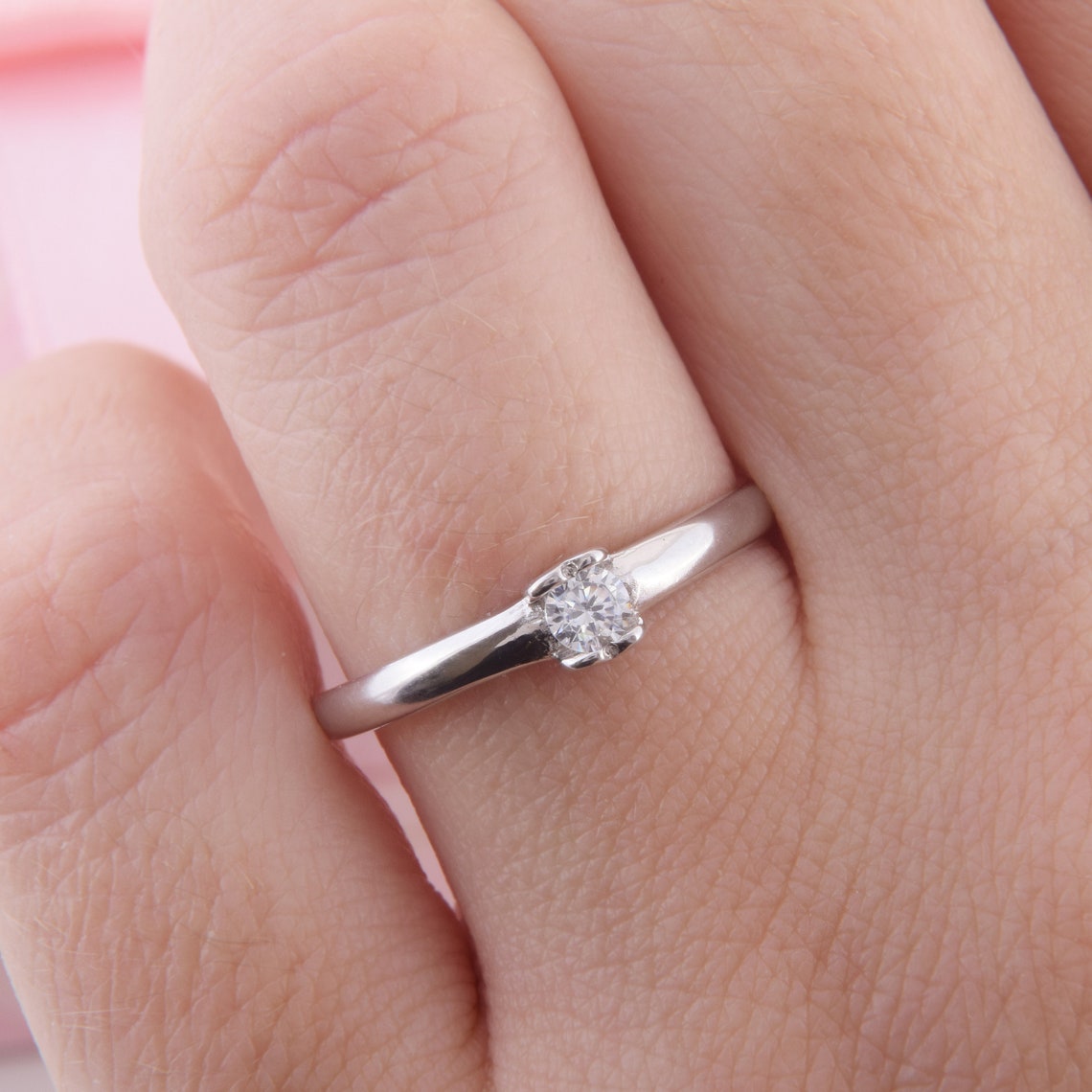Simple Womens Silver Promise Ring Dainty Promise Ring Etsy