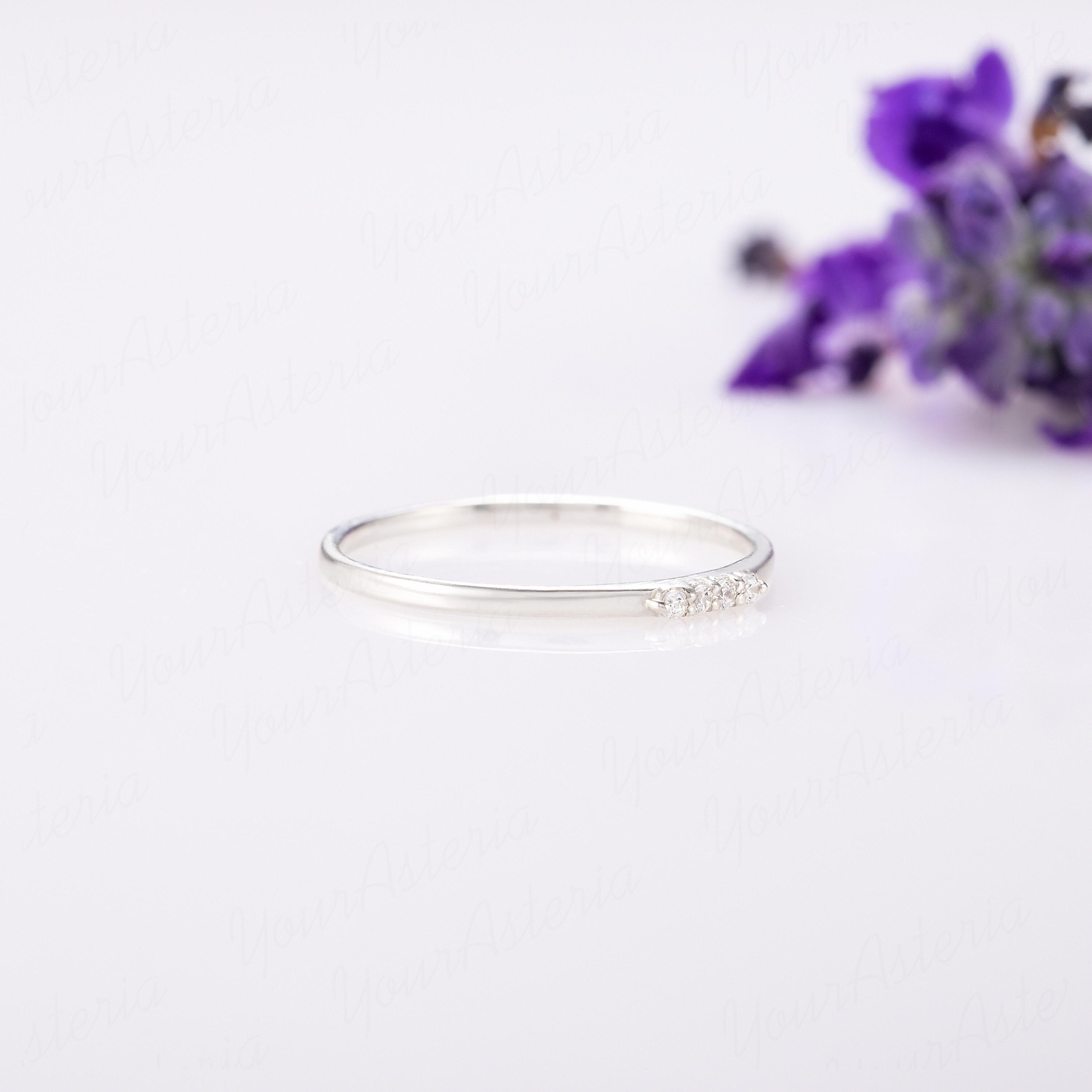 Delicate Rings Silver Dainty & Elegant 925 Sterling Silver Diamond Cz Stacking Ring ...