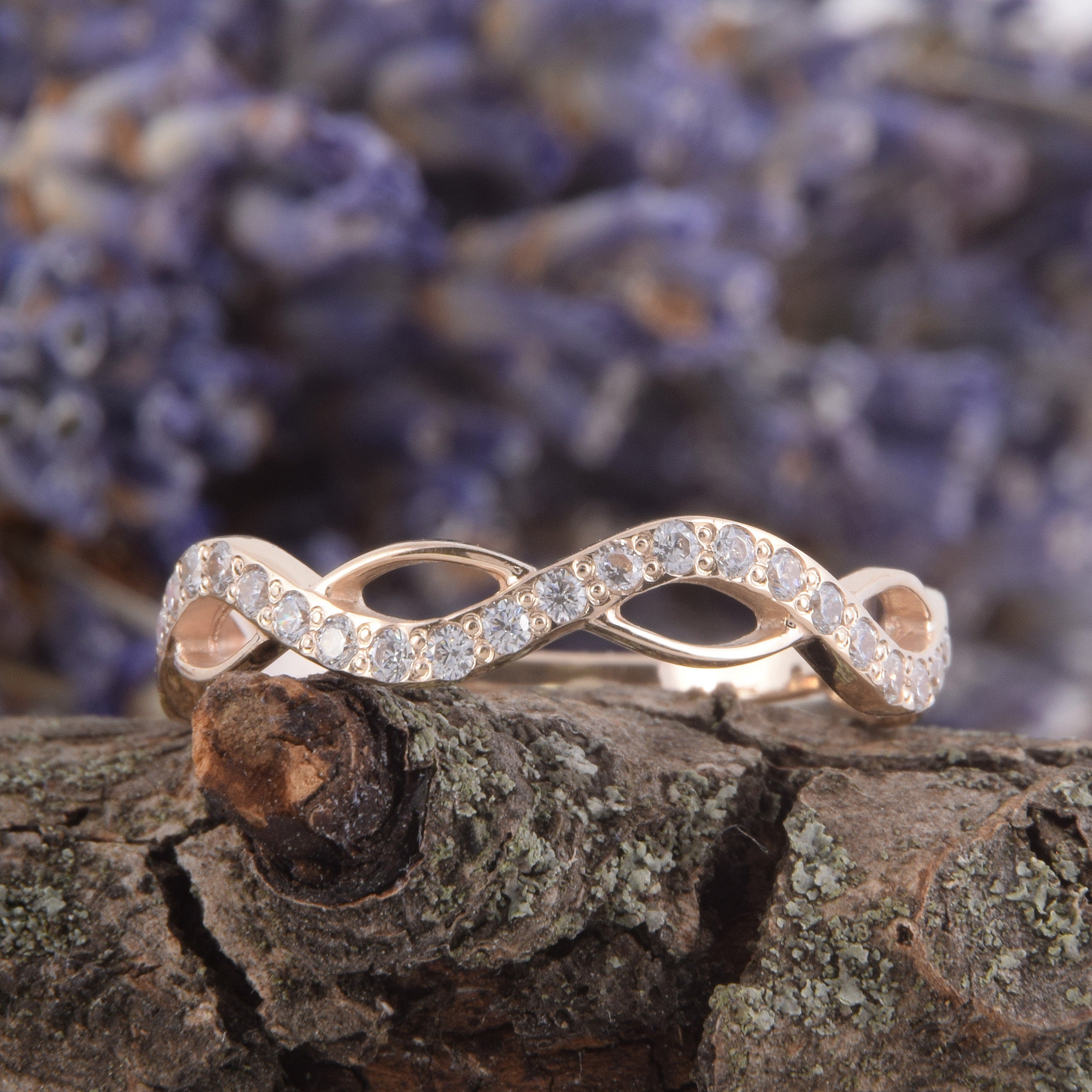 Yellow gold ring Yellow gold band Eternity wedding ring | Etsy