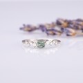 Dainty 925 Sterling Silver Moss Agate Cluster Promise Ring for Her, Minimalist Moss Agate Engagement Ring, Delicate May Birthstone Ring product logo