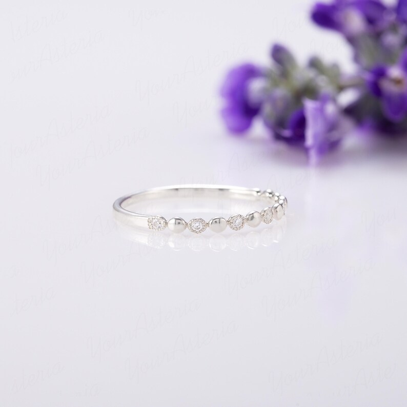 Small Diamond Rings Silver Thin Minimalist Sterling Silver Diamond Cz Women Wedding Ring, Dainty ...