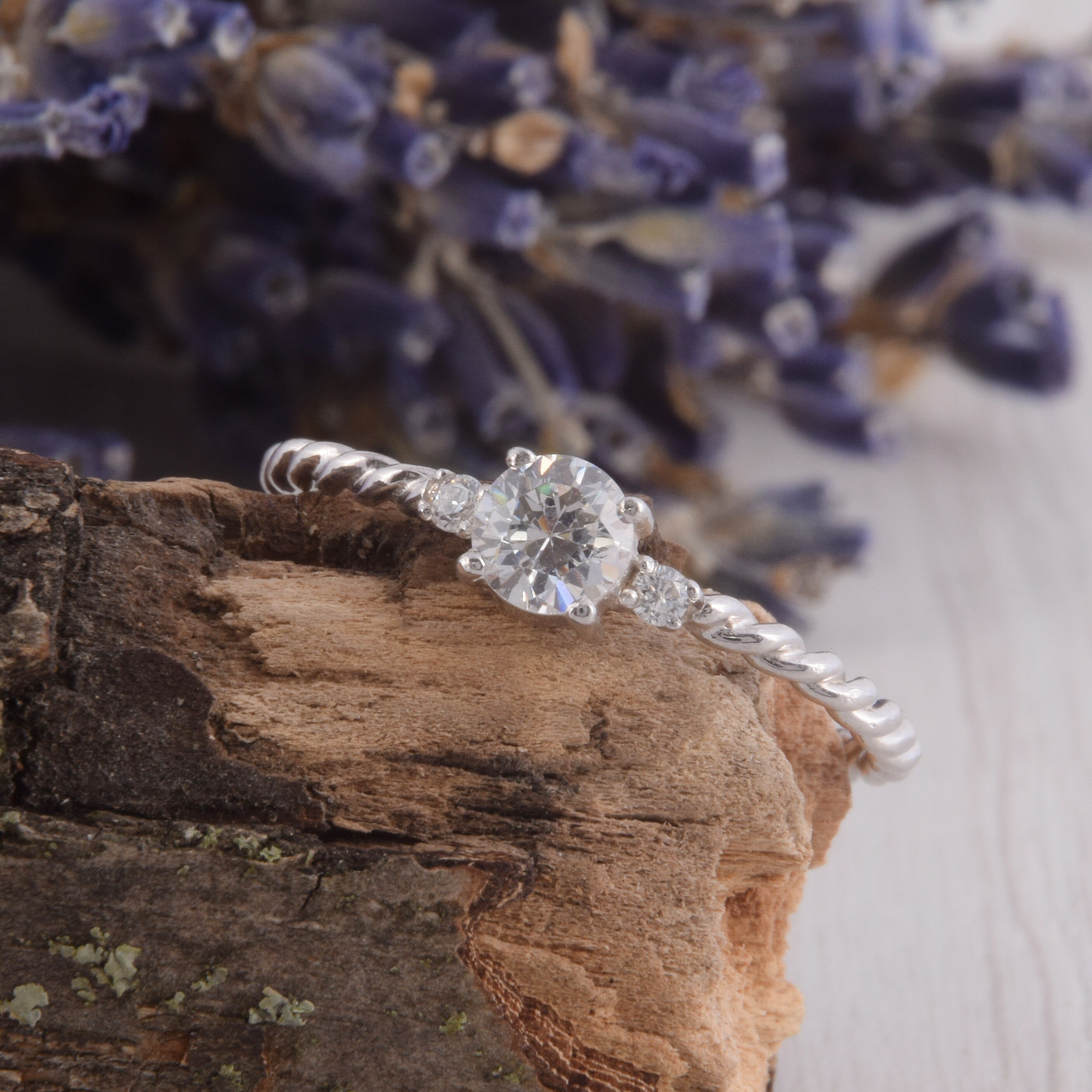 Anello aperto regolabile in argento sterling 925 Anelli con fiore in