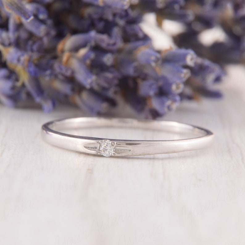 Minimalist ring, Solitaire ring, Dainty ring silver, Tiny ring silver, Delicate ring, Thin ring, Small ring, Promise ring silver image 7